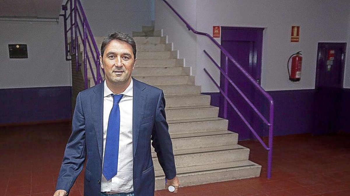 Braulio Vázquez en la zona mixta del estadio José Zorrilla durante el pasado verano.-PABLO REQUEJO