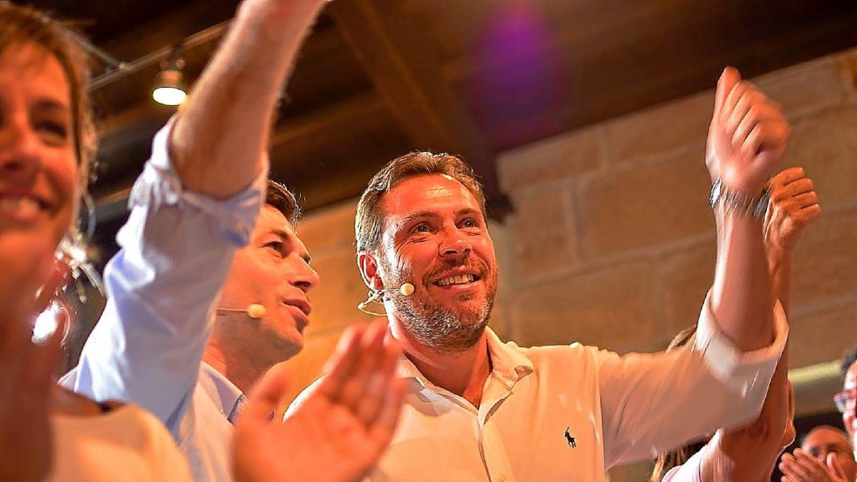 Óscar Puente, en el acto celebrado ayer en Pontevedra.-ECB