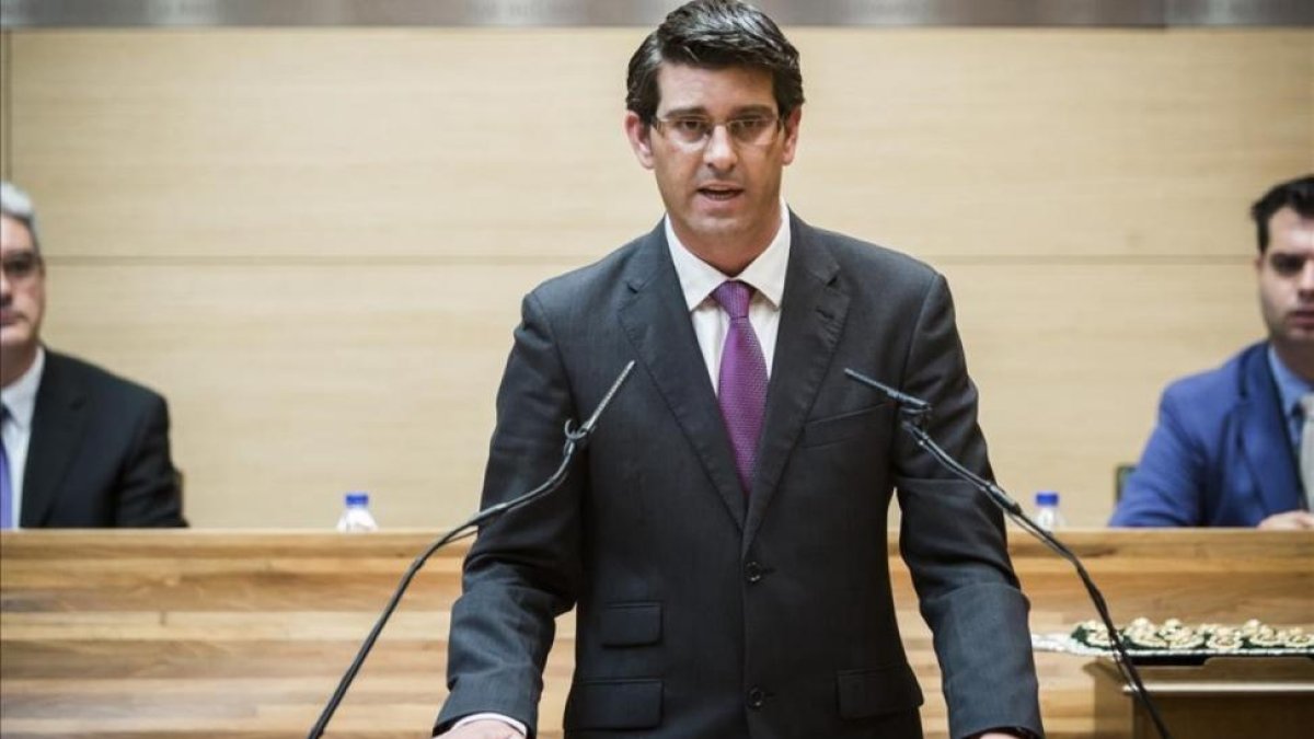 Jorge Rodríguez, presidente de la Diputación de Valencia, cuando prometió su cargo.-MIGUEL LORENZO