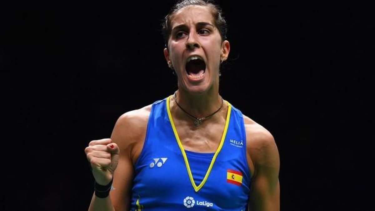Carolina Marín jugando el Campeonato Mundial de bádminton del 2018.-JOHANNES EISELE