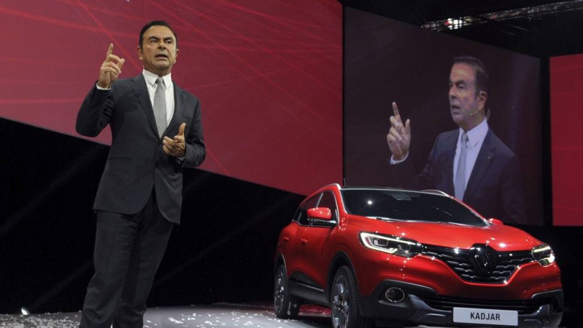 El presidente de Renault, Carlos Ghosn, en la presentación del Kadjar-AFP