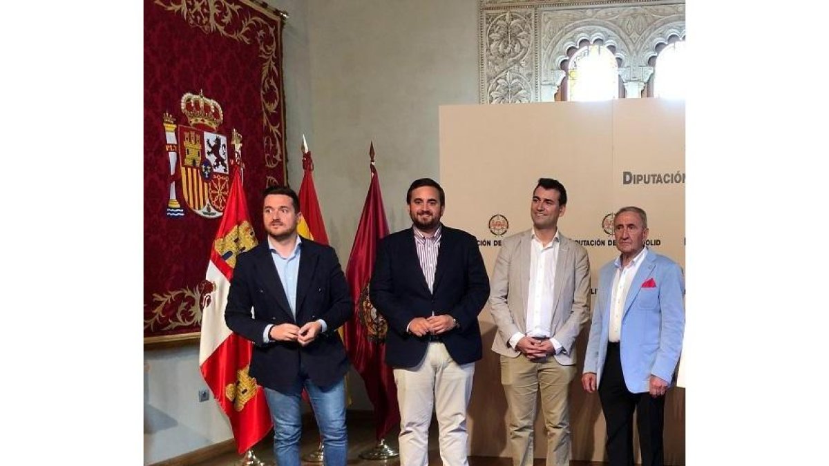 Alberto Magdaleno (Mayorga), José Ángel Alonso (Villalón), David Esteban (Medina de Rioseco) y Faustino González (Cuenca de Campos).-DIP.VA.