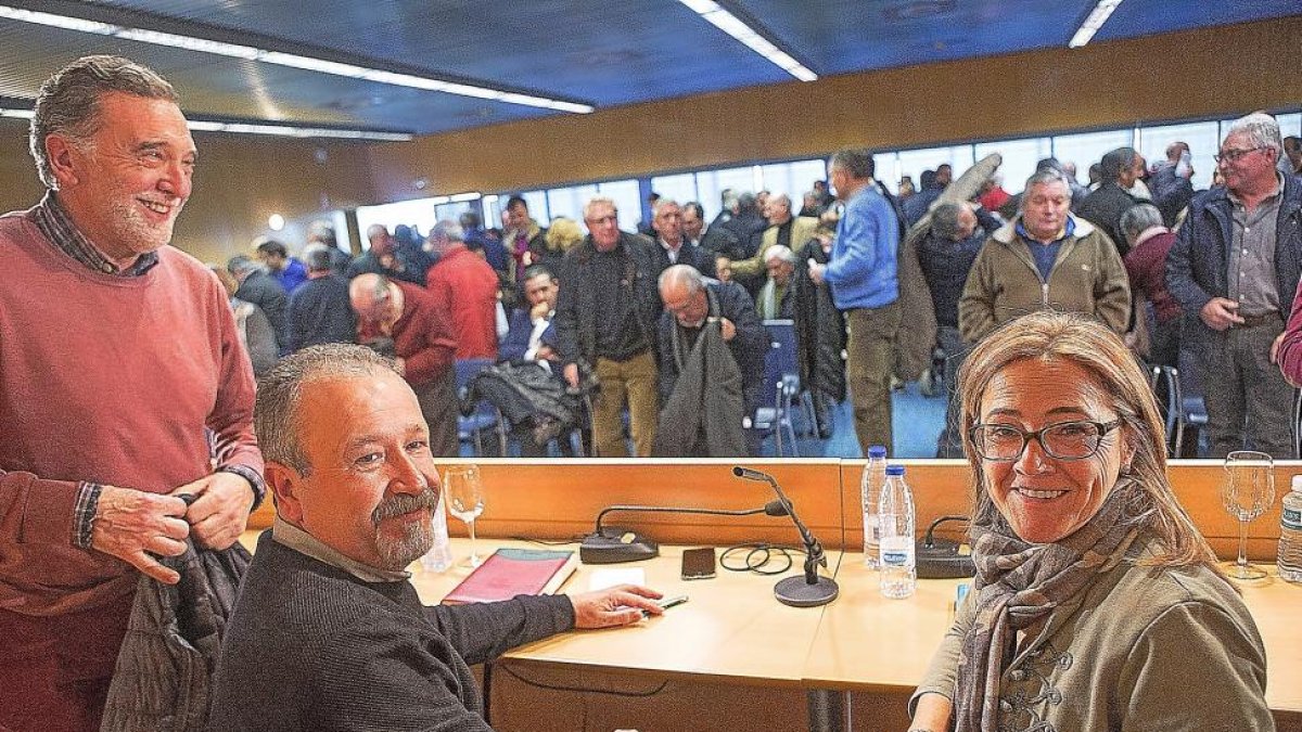 Miguel Alejo, la presidenta de la Diputación Mayte Martín, y el presidente del Consejo, Raúl Rodríguez durante la reunión.-ICAL