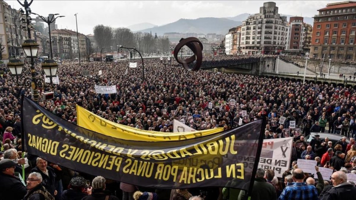 Protestas de la semana pasada en Bilbao-MIGUEL TONA (EFE)