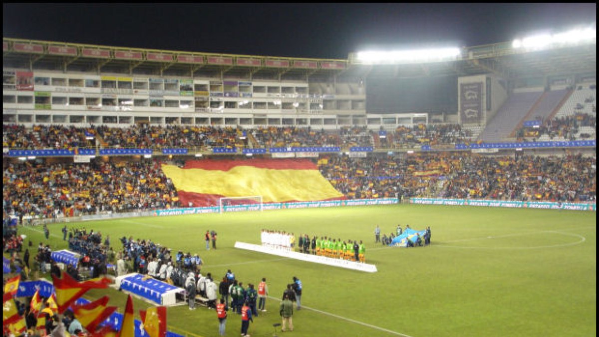 Estadio José Zorrilla en un partido de España.