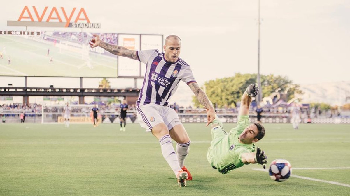Sandro, autor del gol del Real Valladolid.-RVCF