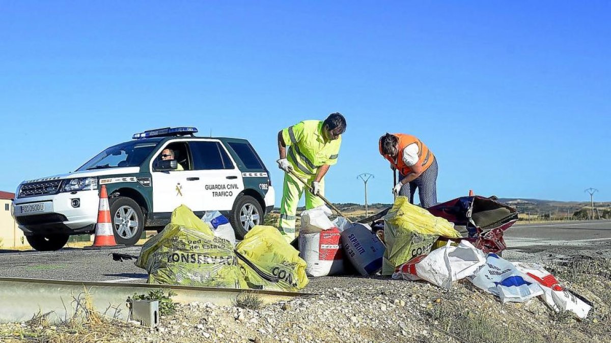 Accidente en Burgos, donde hubo tres víctimas mortales.-ICAL