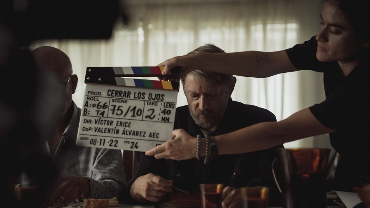 Imagen del rodaje de 'Cerrar los ojos'. | M. PAVÓN - ACADEMIA DE CINE