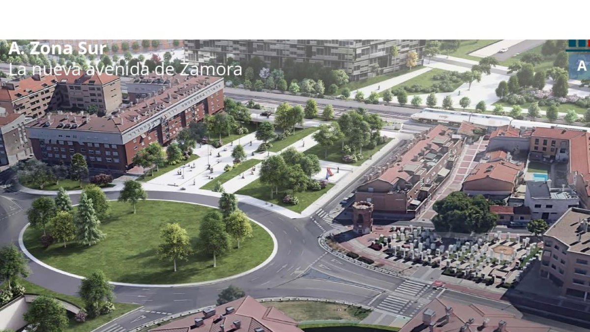 Infografía de la de la avenida Zamora sin el viaducto.-ADIF