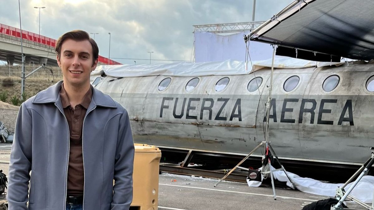 El salmantino Javier Cascón en el rodaje de La Sociedad de la Nieve - FOTOS CEDIDAS POR JAVIER CASCÓN