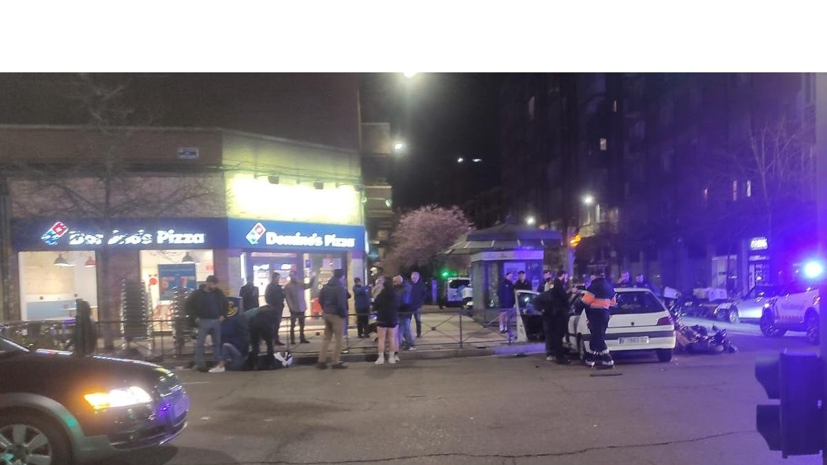 Accidente en la calle Puente Colgante de Valladolid. E.M.