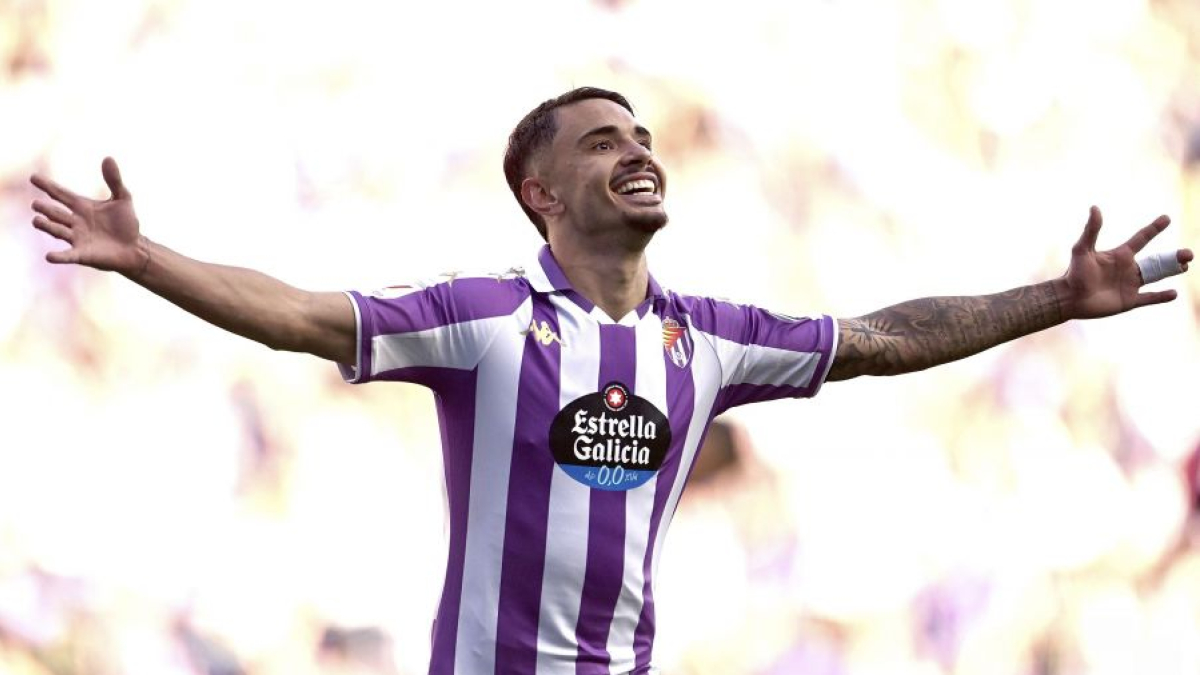 Salazar celebra el gol logrado ante el Éibar