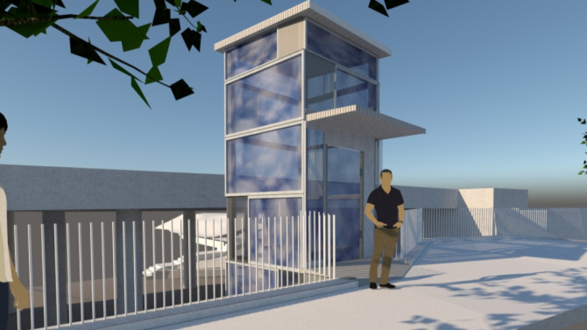 Infografía de cómo quedará el ascensor de Pilarica