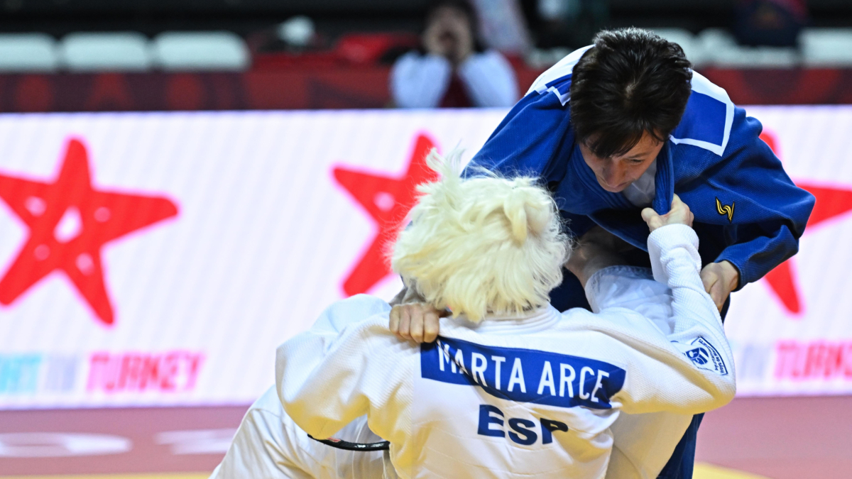 Marta Arce, en pleno combate.