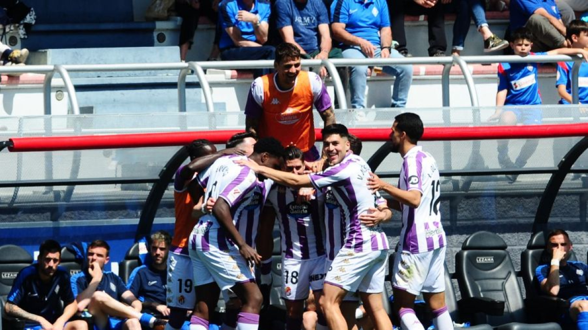 Celebración de uno de los goles en Lezama