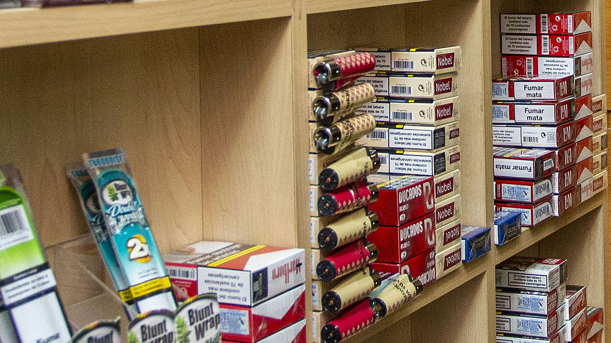 Mostrador en un estanco