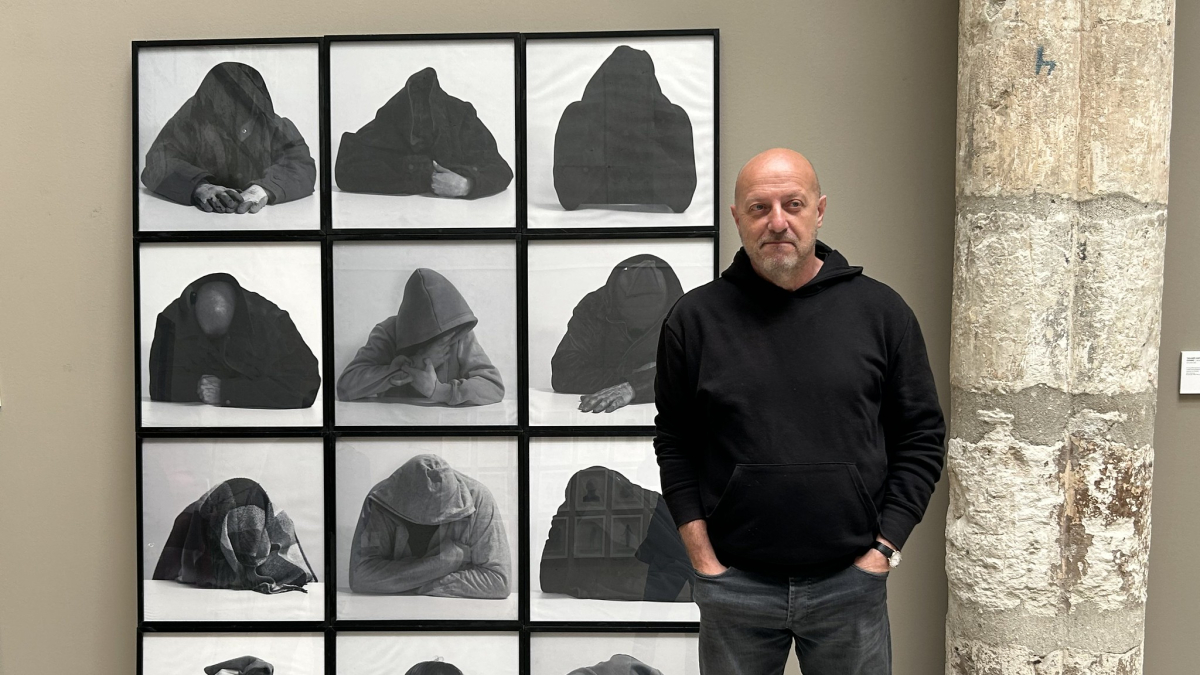 Germán Sinova, esta mañana, en el Museo de la Universidad
