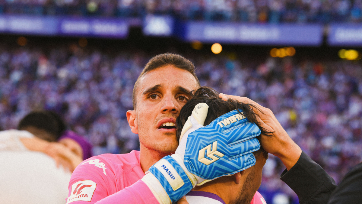 Masip durante la celebración del ascenso a Primera