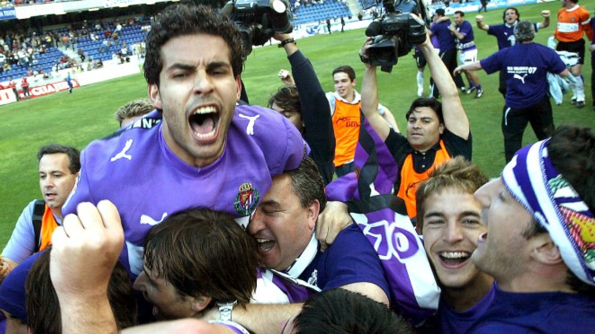 Baraja celebra el ascenso en 2007 en Tenerife