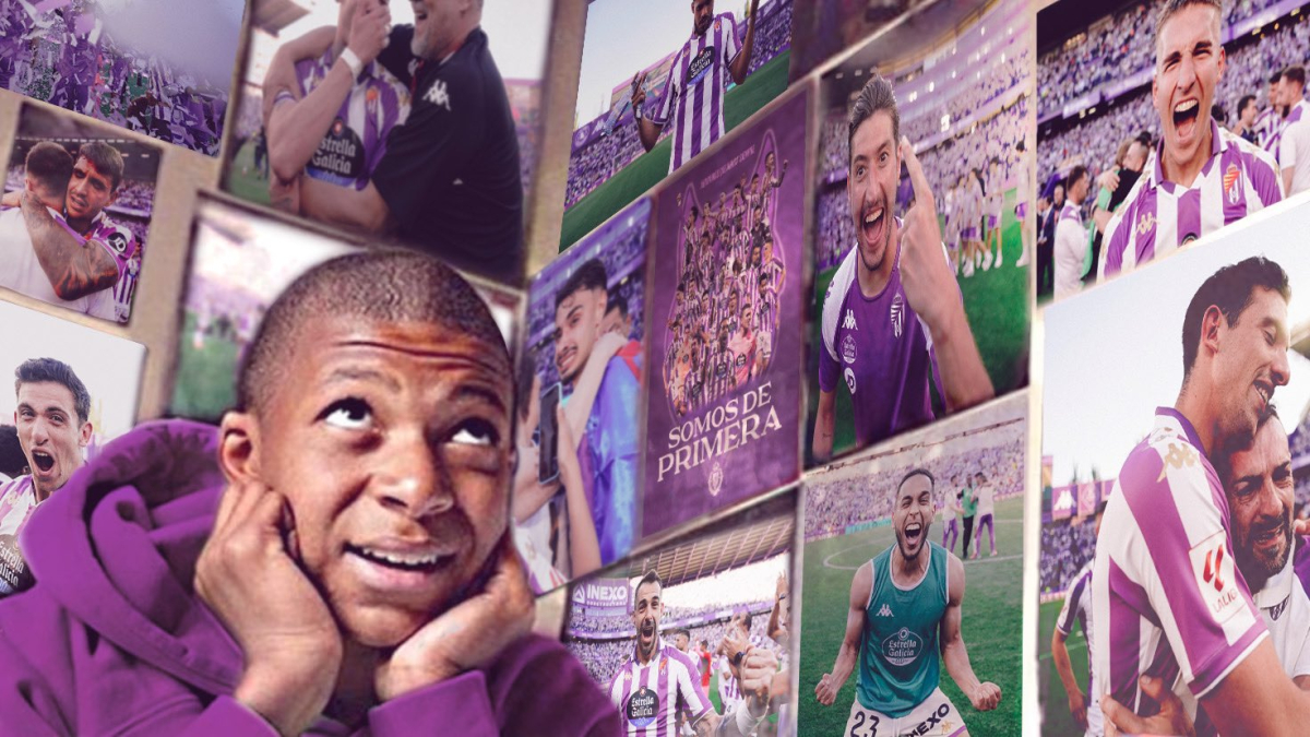 Imagen del montaje del Real Valladolid con Mbappé.RED X