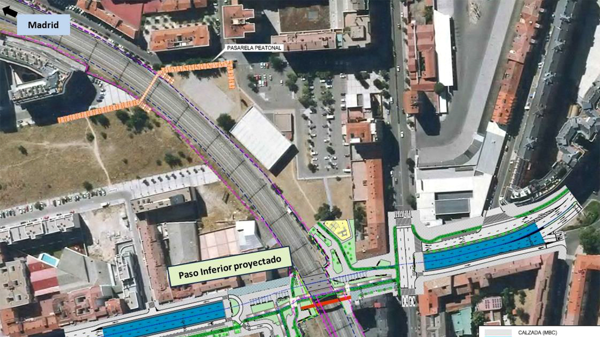 Infografía del proyecto de Arco de Ladrillo con el nuevo paso inferior.