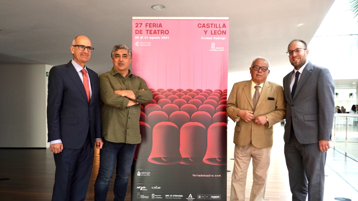 Javier Iglesias, Manuel González, Gonzalo Santonja y Marcos Iglesias, esta mañana.