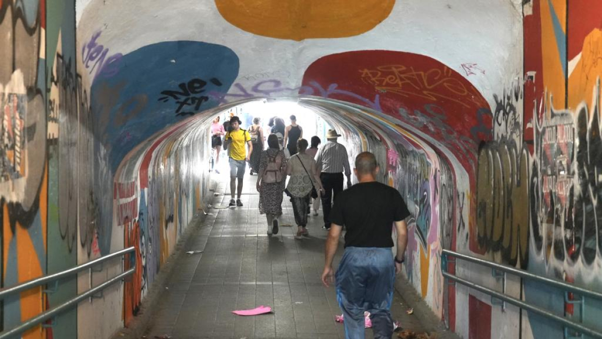 El interior del paso peatonal del túnel de Labradores