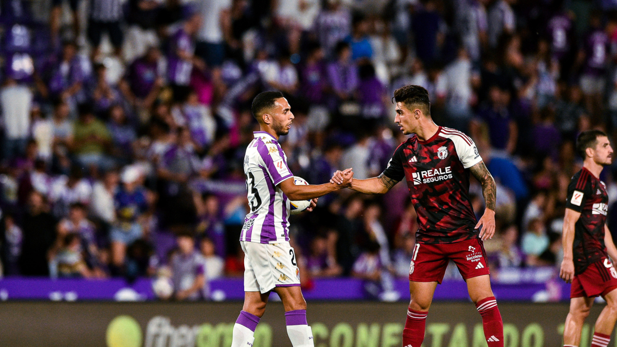 Anuar, en el Real Valladolid-Burgos de esta temporada.