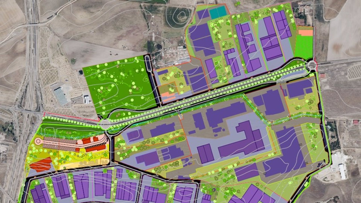 Plano del Polígono Industrial 'Escaparate' de Medina del Campo en Valladolid.