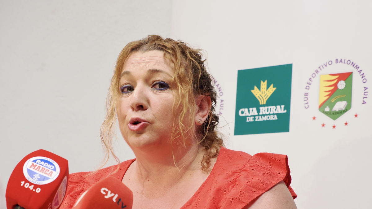 Ana Belén Pastor en su primera comparecencia como presidenta del BM Aula Valladolid