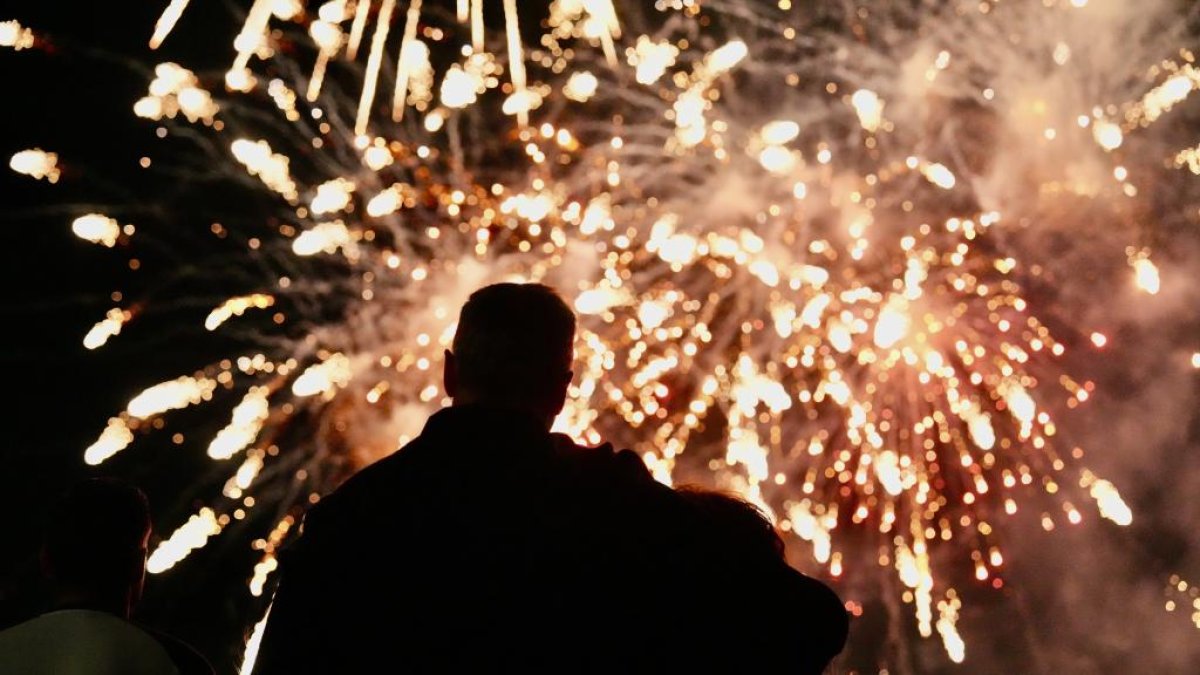 Fuegos artificiales en las Fiestas de Valladolid de 2024.