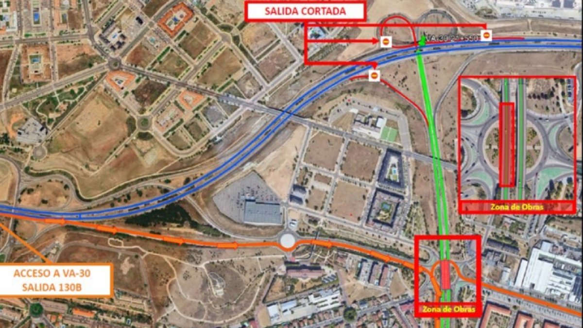 Infografía con los cortes de la A-62 y VA-30