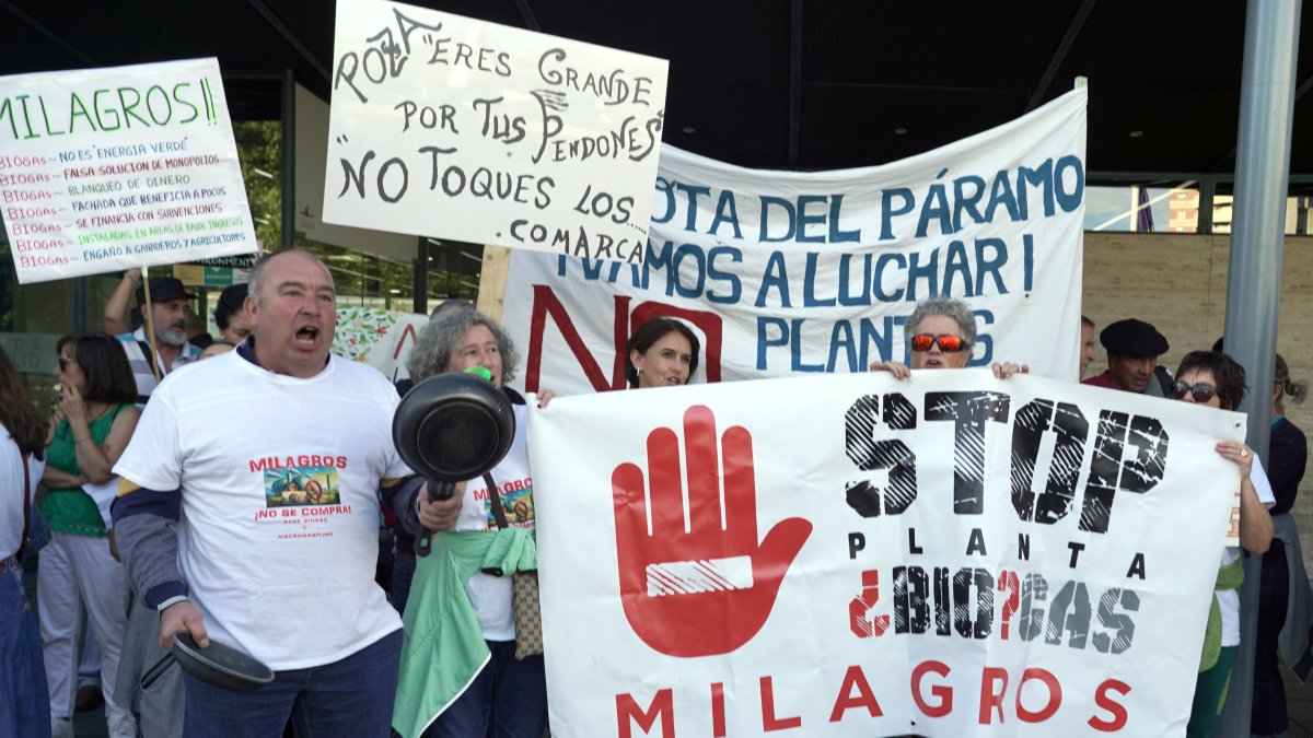 Manifestación por planta de biogás en una  imagen de archivo