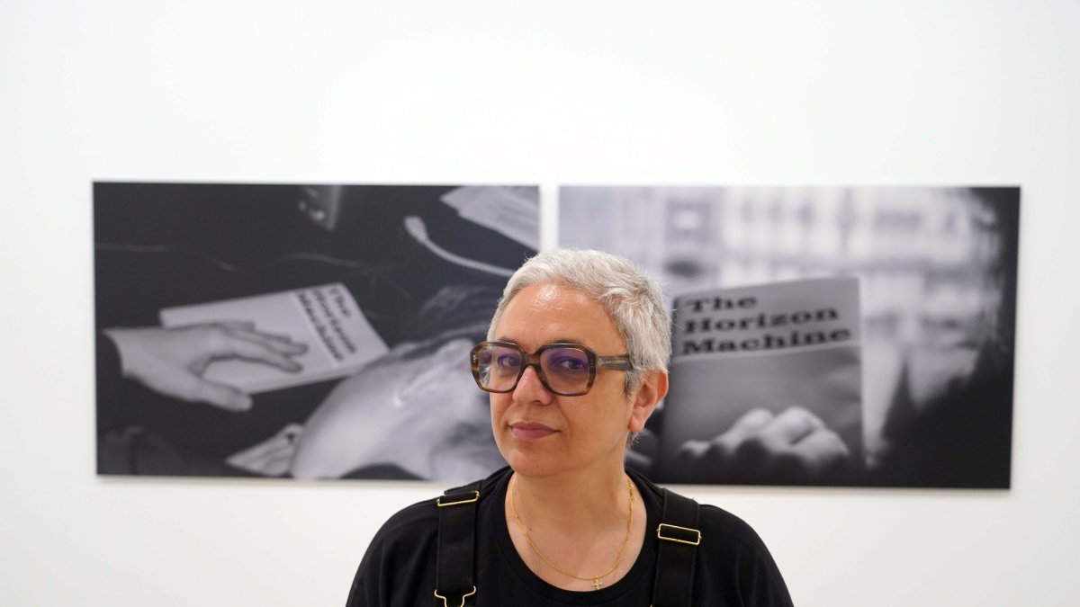 La artista Dora García, en el Museo Patio Herreriano