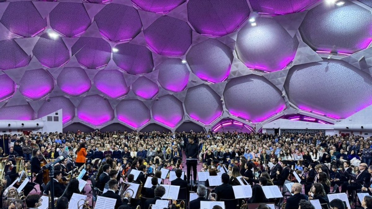 Una imagen de la Banda EMMVA, en la Cúpula del Milenio.