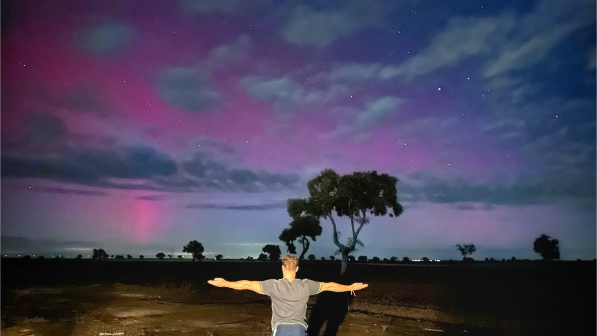 Aurora boreal que se extendía desde los cielos de Sayago, en Zamora