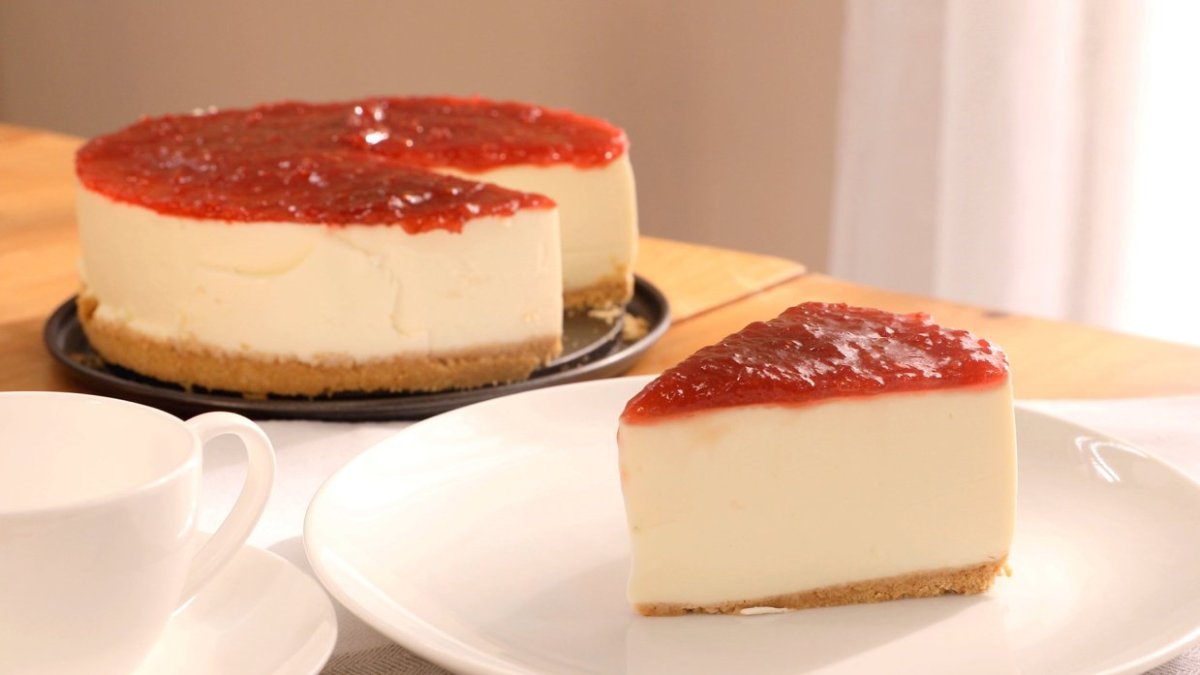 Tarta de queso en una imagen de archivo