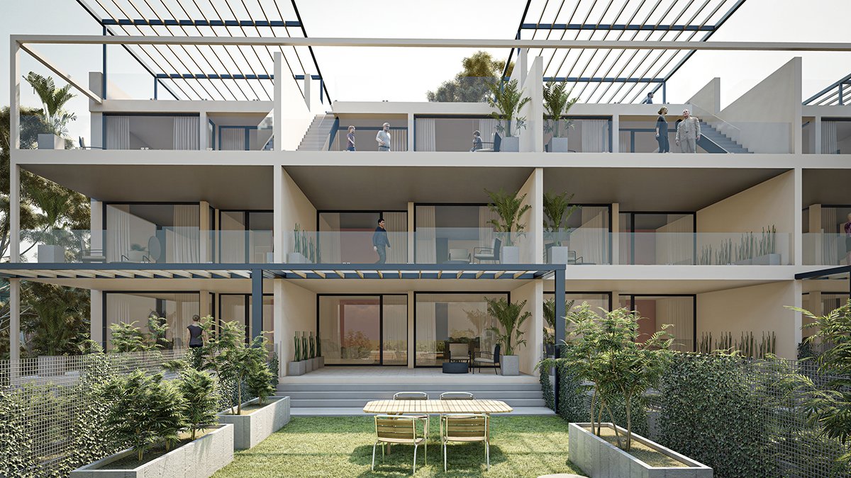 Recreación de cómo serán los apartamentos del antiguo chalé de Parquesol en Valladolid.