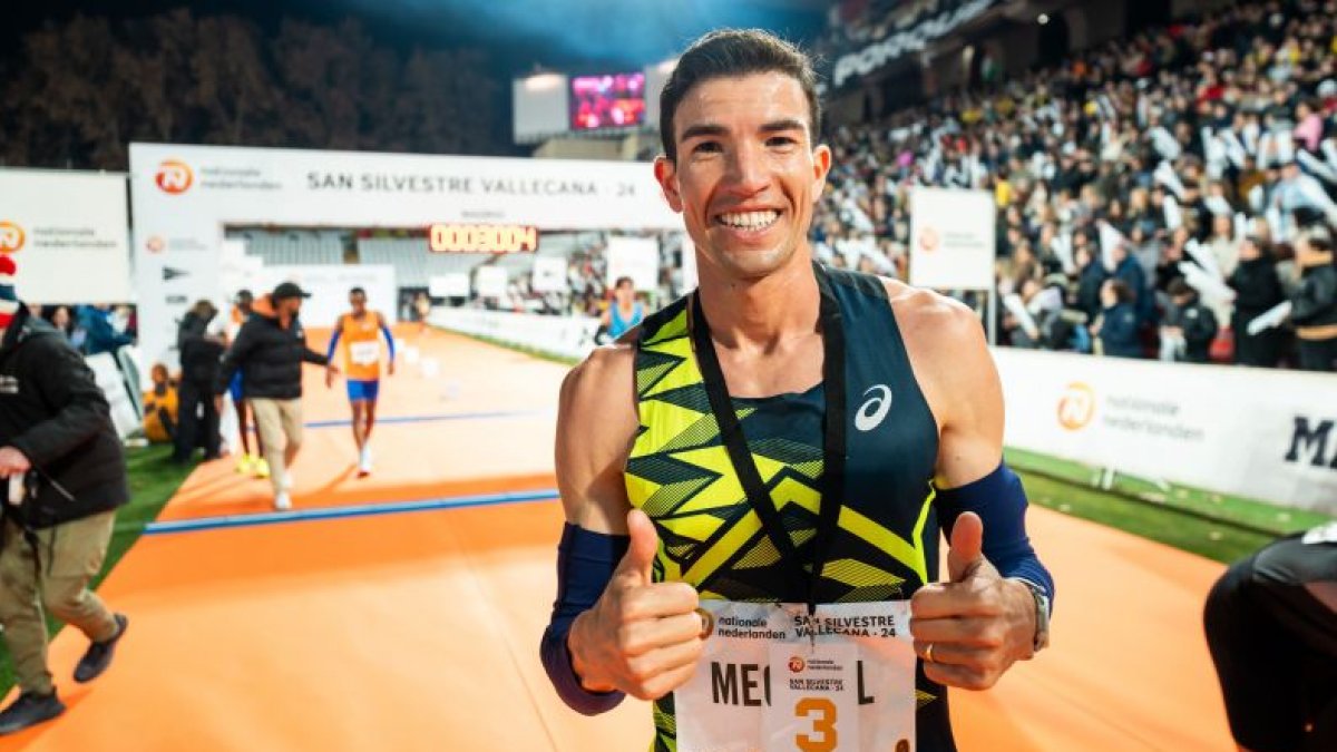 Adel Mechal en la última San Silvestre Vallecana donde acabó tercero.