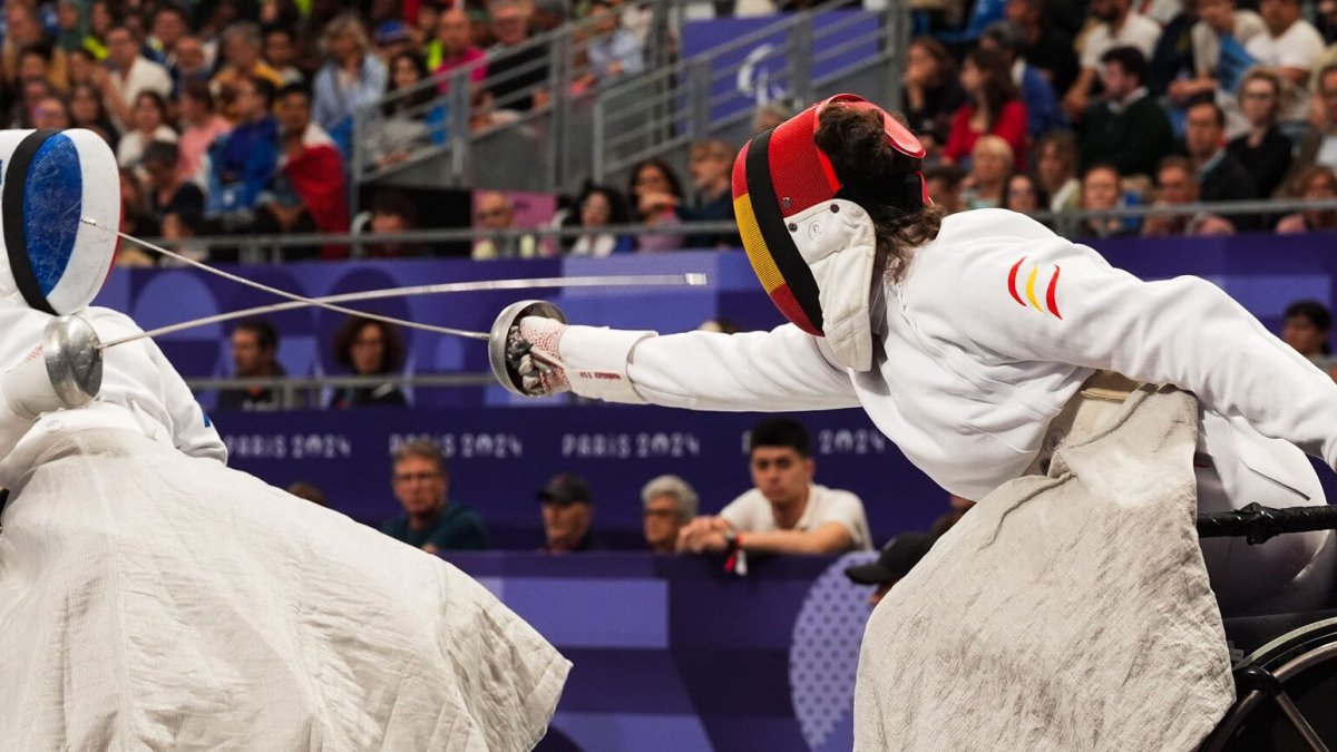 Imagen de un duelo entre España y Francia en París 2024