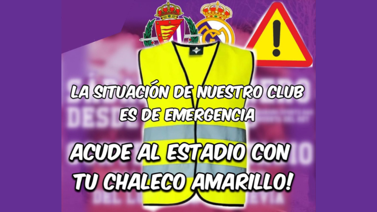 Imagen de la convocatoria a la protesta contra la directiva del Real Valladolid