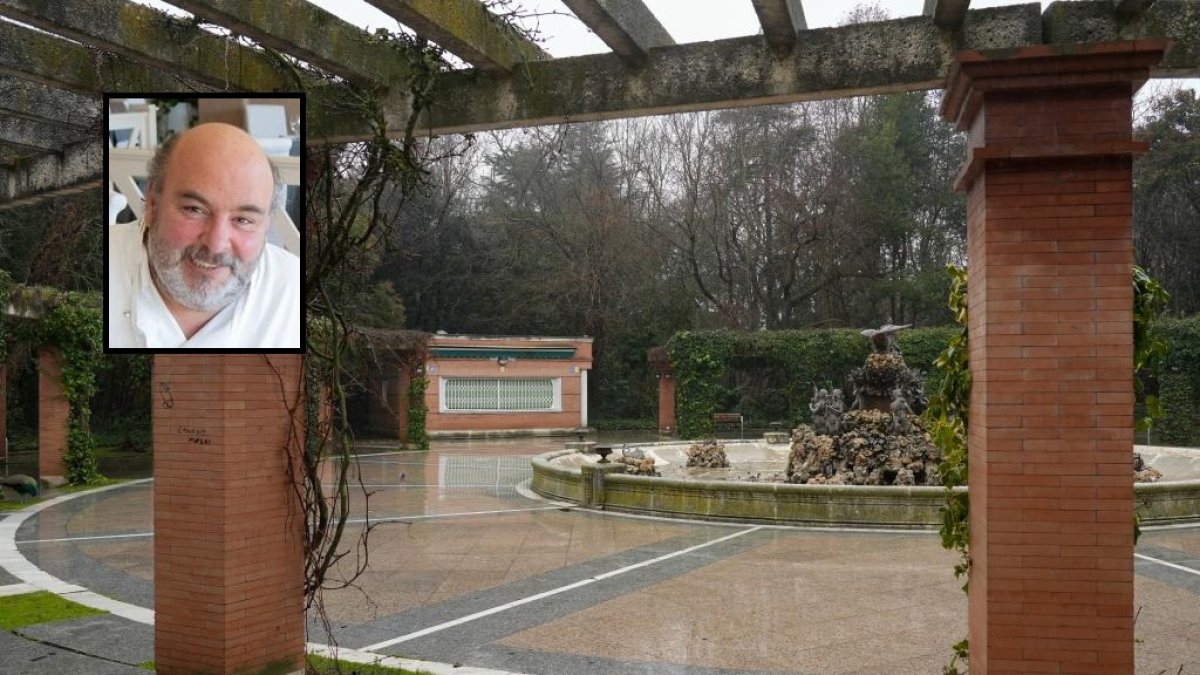 Bar en la Pérgola del Campo Grande junto al rostro de Dámaso Vergara