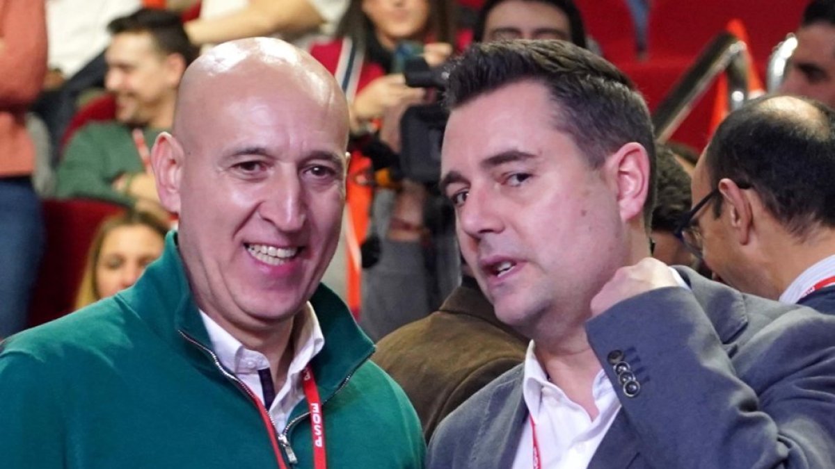 José Antonio Diez y Daniel de la Rosa durante el XV Congreso Autonómico del PSOECyL