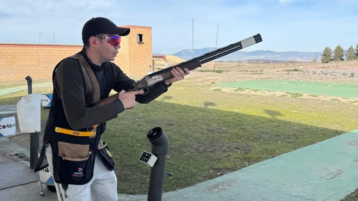 José María Mielgo Moneo durante la prueba de skeet disputada en Granada.