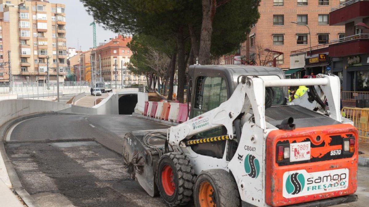 Corte del túnel de Labradores para realizar las labores de fresado