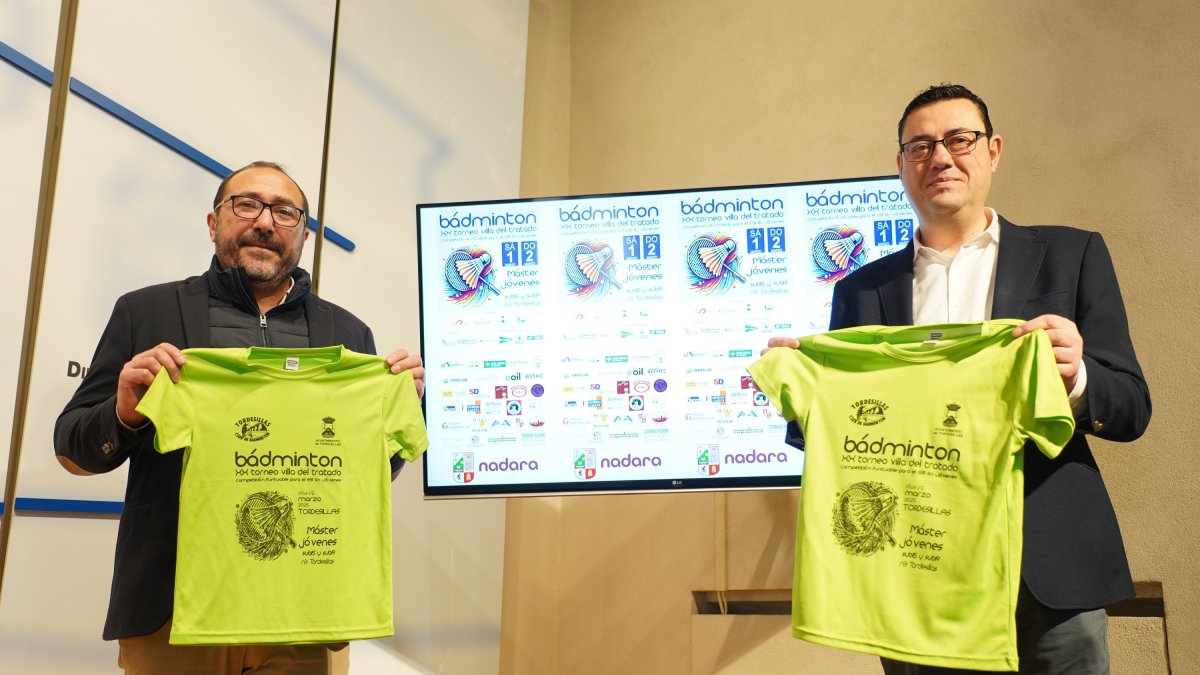 Presentación en el Palacio de Pimentel del XX Torneo Villa del Tratado de bádminton.