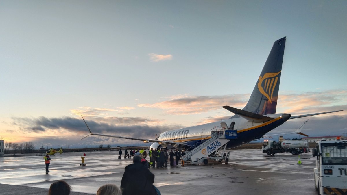 Vuelo de Ryanair con destino a Barcelona desde Villanubla a finales de enero.