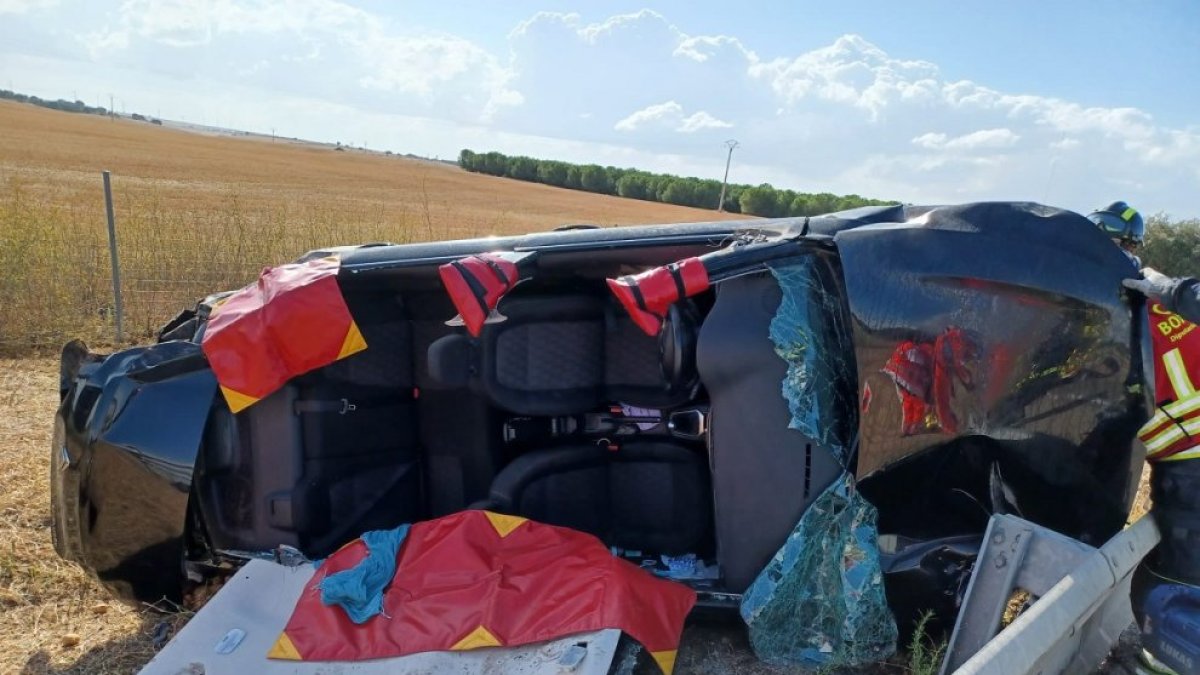 Fotografía de un accidente en la A-6, la carretera más letal de Valladolid