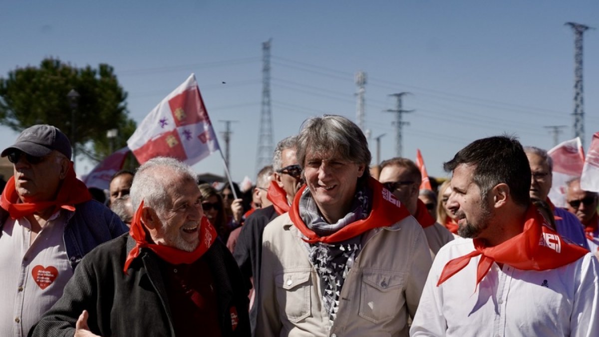 Demetrio Madrid, Carlos Martínez y Luis Tudanca en Villalar de los Comuneros