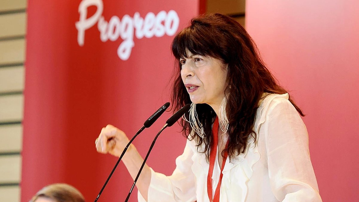Ana Redondo durante su intervención en el congreso provincial del PSOE de Valladolid.